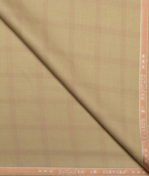 Raymond  Checks Poly Viscose Suiting Fabric (Khakhi)