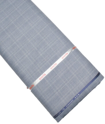 Raymond  Checks Poly Viscose Suiting Fabric (Casper Blue)