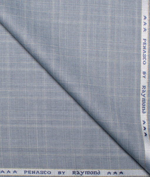 Raymond  Checks Poly Viscose Suiting Fabric (Casper Blue)