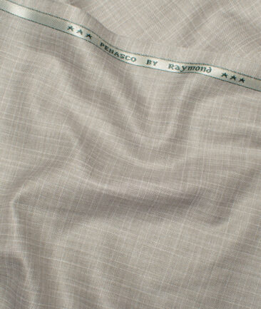 Raymond  Checks Poly Viscose Suiting Fabric (Pistachios Grey)