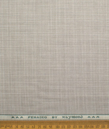 Raymond  Checks Poly Viscose Suiting Fabric (Pistachios Grey)