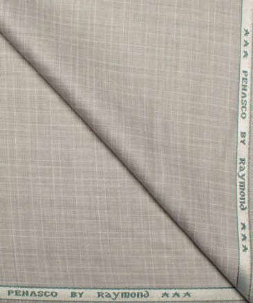 Raymond  Checks Poly Viscose Suiting Fabric (Pistachios Grey)