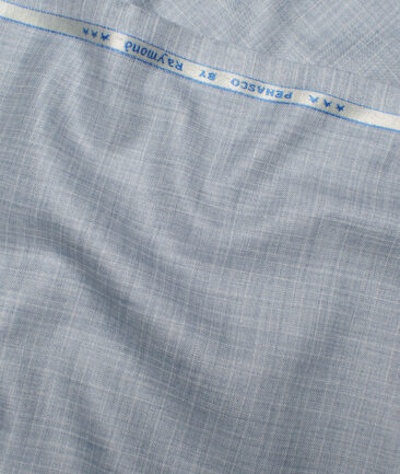 Raymond  Checks Poly Viscose Suiting Fabric (Pale Aluminium Blue)