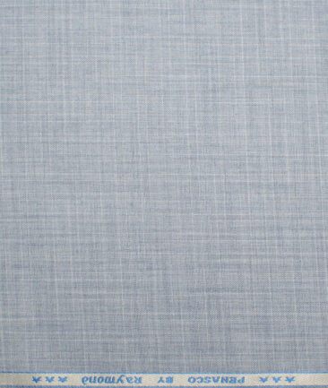 Raymond  Checks Poly Viscose Suiting Fabric (Pale Aluminium Blue)
