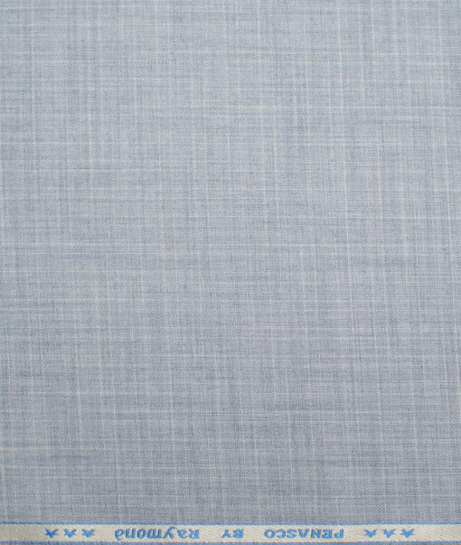 Raymond  Checks Poly Viscose Suiting Fabric (Pale Aluminium Blue)