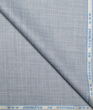 Raymond  Checks Poly Viscose Suiting Fabric (Pale Aluminium Blue)