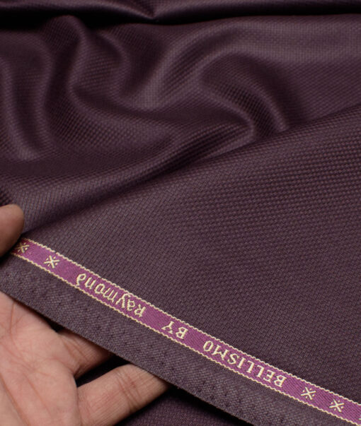 Raymond  Structured Poly Viscose Suiting Fabric (Dark Wine)