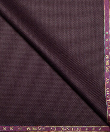 Raymond  Structured Poly Viscose Suiting Fabric (Dark Wine)