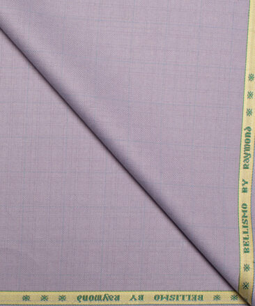Raymond  Checks Poly Viscose Suiting Fabric (Lavender Purple)