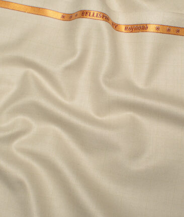 Raymond  Checks Poly Viscose Suiting Fabric (Cream)