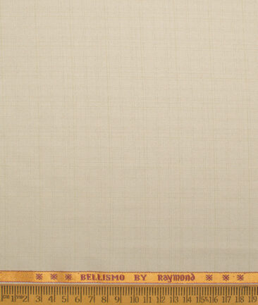 Raymond  Checks Poly Viscose Suiting Fabric (Cream)
