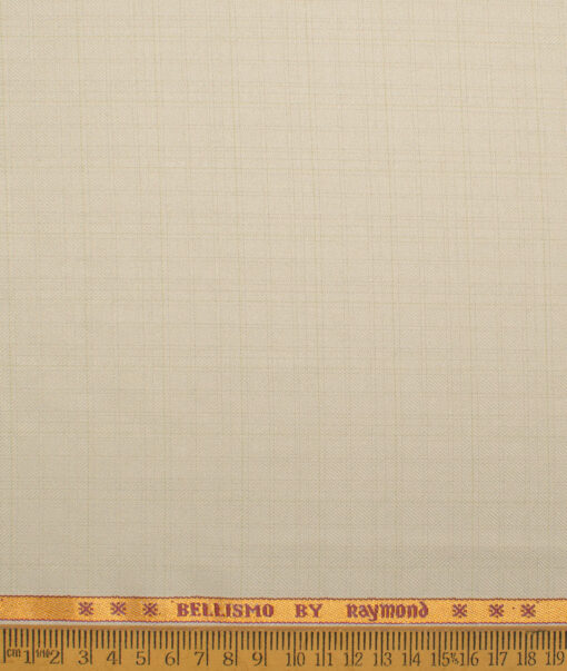 Raymond  Checks Poly Viscose Suiting Fabric (Cream)