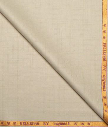 Raymond  Checks Poly Viscose Suiting Fabric (Cream)