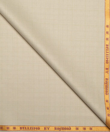 Raymond  Checks Poly Viscose Suiting Fabric (Cream)