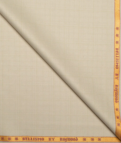 Raymond  Checks Poly Viscose Suiting Fabric (Cream)