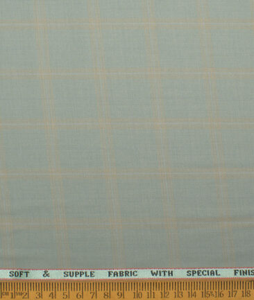 Raymond  Checks Poly Viscose Suiting Fabric (Olive Green)