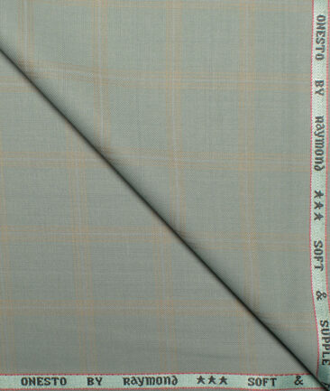 Raymond  Checks Poly Viscose Suiting Fabric (Olive Green)