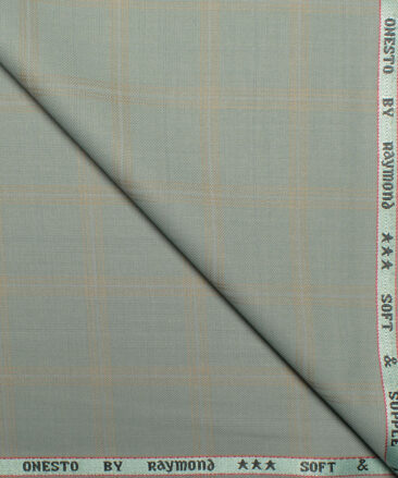 Raymond  Checks Poly Viscose Suiting Fabric (Olive Green)