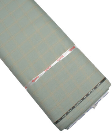 Raymond  Checks Poly Viscose Suiting Fabric (Olive Green)