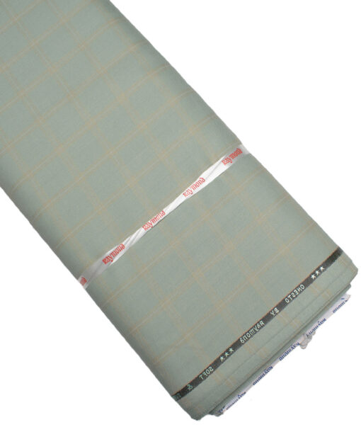 Raymond  Checks Poly Viscose Suiting Fabric (Olive Green)