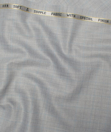 Raymond  Checks Poly Viscose Suiting Fabric (Light Grey)