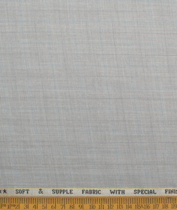 Raymond  Checks Poly Viscose Suiting Fabric (Light Grey)