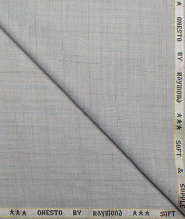 Raymond  Checks Poly Viscose Suiting Fabric (Light Grey)