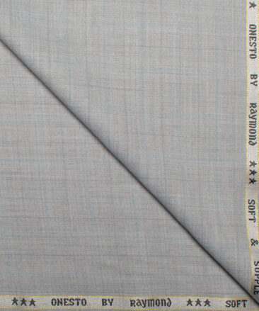 Raymond  Checks Poly Viscose Suiting Fabric (Light Grey)
