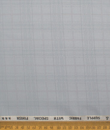Raymond  Checks Poly Viscose Suiting Fabric (Cloud Grey)