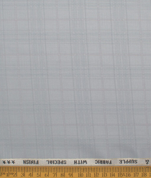 Raymond  Checks Poly Viscose Suiting Fabric (Cloud Grey)