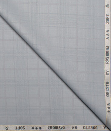 Raymond  Checks Poly Viscose Suiting Fabric (Cloud Grey)