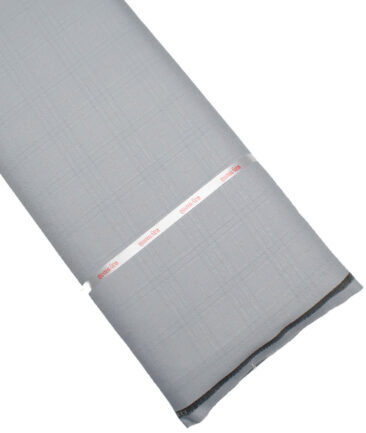 Raymond  Checks Poly Viscose Suiting Fabric (Cloud Grey)