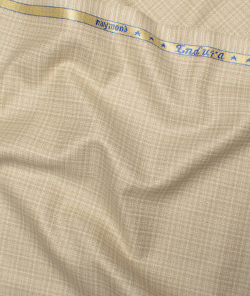 Raymond  Checks Poly Viscose Suiting Fabric (Cream)