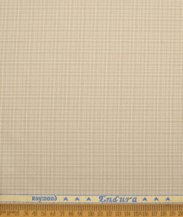 Raymond  Checks Poly Viscose Suiting Fabric (Cream)
