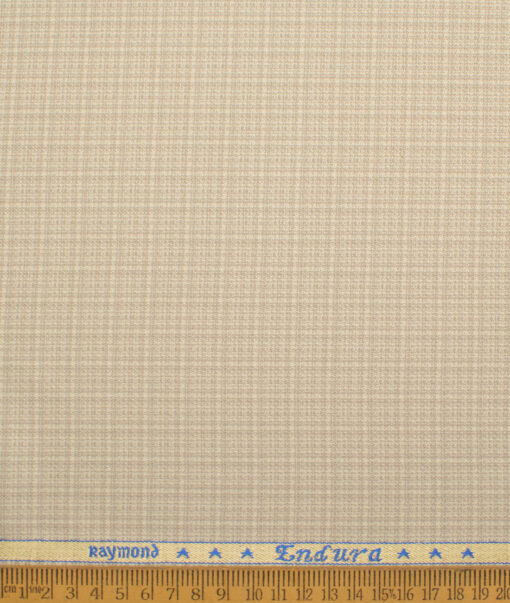 Raymond  Checks Poly Viscose Suiting Fabric (Cream)