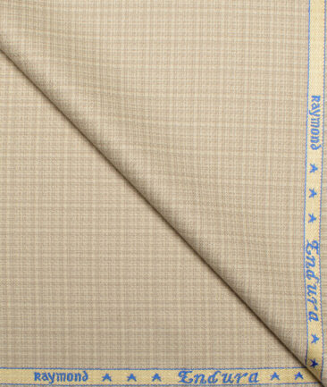 Raymond  Checks Poly Viscose Suiting Fabric (Cream)