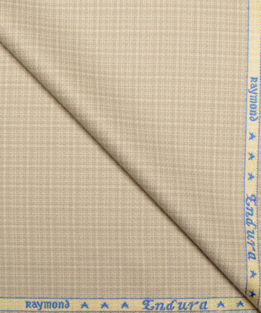 Raymond  Checks Poly Viscose Suiting Fabric (Cream)