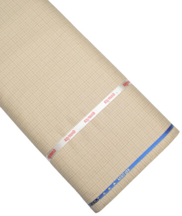 Raymond  Checks Poly Viscose Suiting Fabric (Cream)
