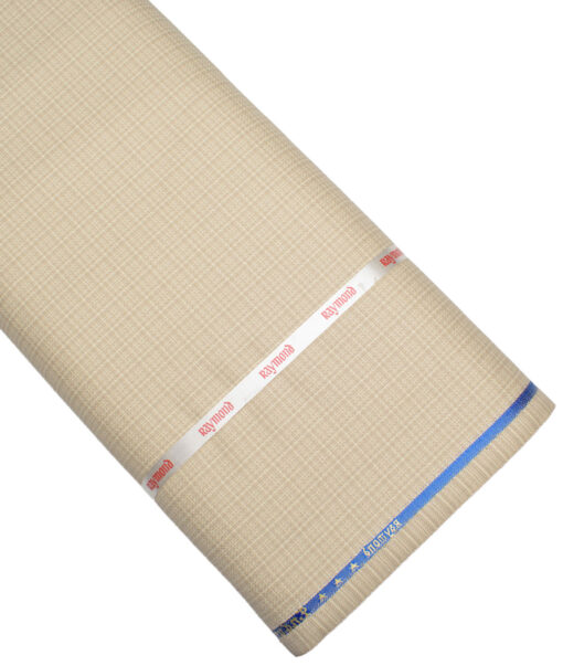 Raymond  Checks Poly Viscose Suiting Fabric (Cream)