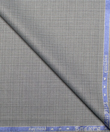 Raymond  Checks Poly Viscose Suiting Fabric (Grey)