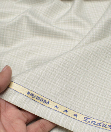 Raymond  Checks Poly Viscose Suiting Fabric (Pistachios Green)