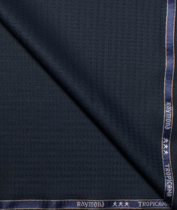 Raymond  Self Design Poly Viscose Suiting Fabric (Dark Navy Blue)