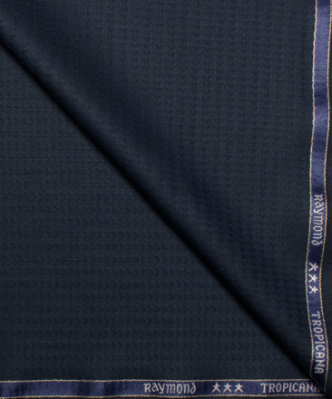 Raymond  Self Design Poly Viscose Suiting Fabric (Dark Navy Blue)