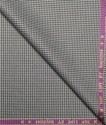Raymond  Self Design Poly Viscose Suiting Fabric (White & Black)