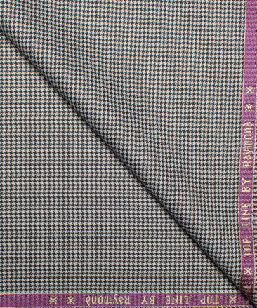 Raymond  Self Design Poly Viscose Suiting Fabric (White & Black)