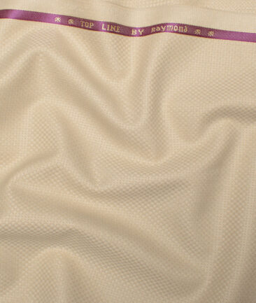 Raymond  Structured Poly Viscose Suiting Fabric (Cream)