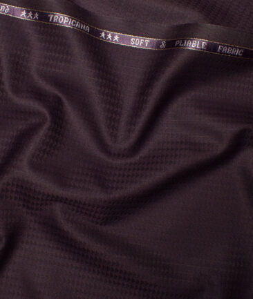 Raymond  Self Design Poly Viscose Suiting Fabric (Dark Wine)