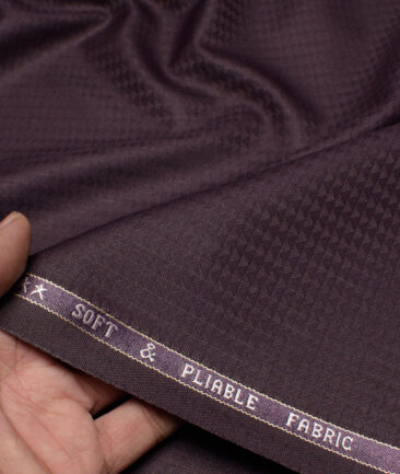 Raymond  Self Design Poly Viscose Suiting Fabric (Dark Wine)