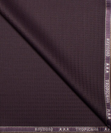 Raymond  Self Design Poly Viscose Suiting Fabric (Dark Wine)