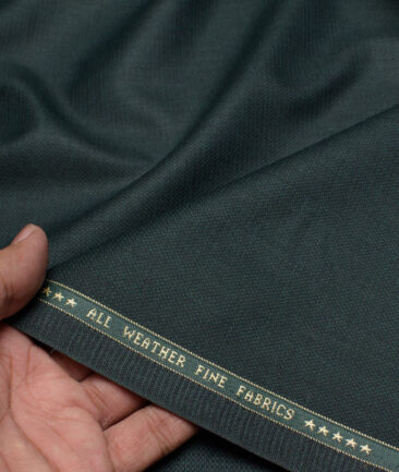 Raymond  Structured Poly Viscose Suiting Fabric (Dark Pine Green)